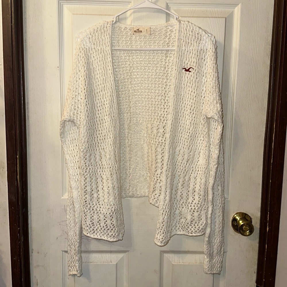 Hollister Crocheted hole sweater cardigan OFF-White  Size S